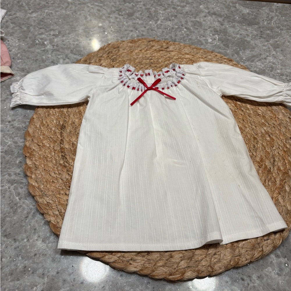 American Girl Authentic Retired Josefina White Nightgown with Red Trim